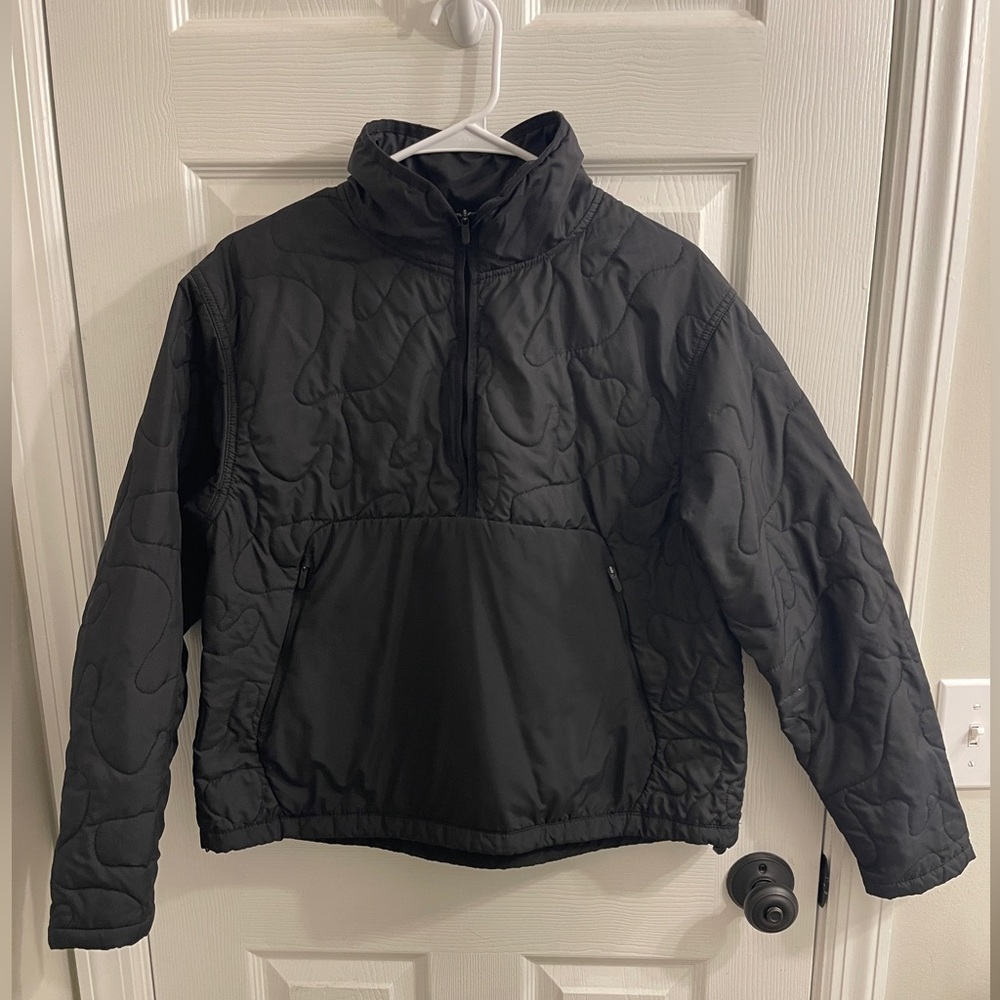 Avia Women's Quarter Zip Quilted Jacket Mock Neck Black Size M